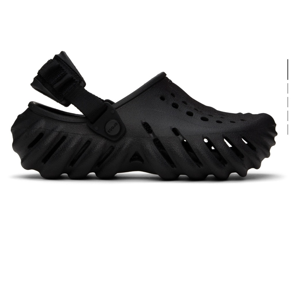 CROCS Black Perforated Slip-On Mules